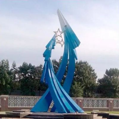 彩绘海浪不锈钢商场雕塑