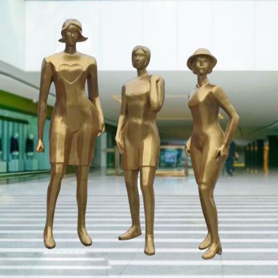 中年女人人物景观铜雕