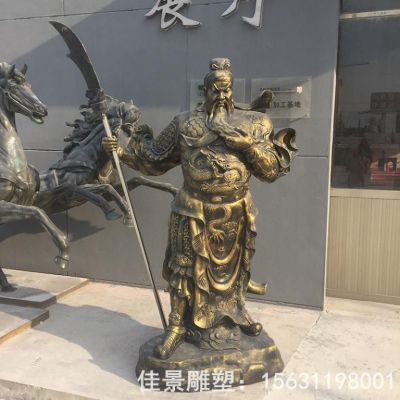 握刀关公人物抽象铜雕