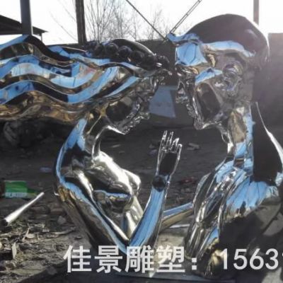 不锈钢城市镜面标志雕塑