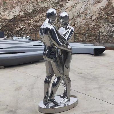 情侣人物镜面不锈钢雕塑