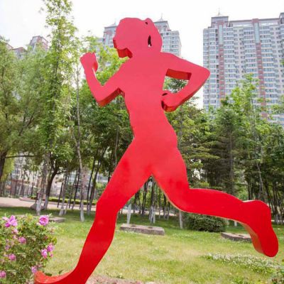 抽象彩绘不锈钢人物雕塑