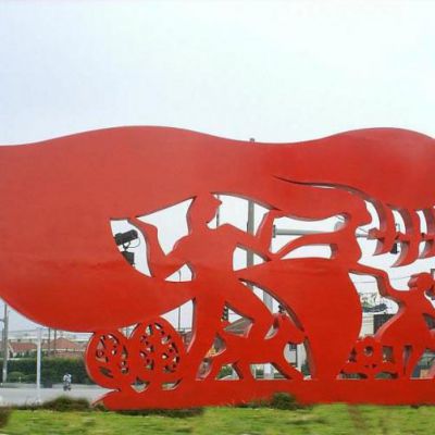 彩绘剪影人物不锈钢雕塑