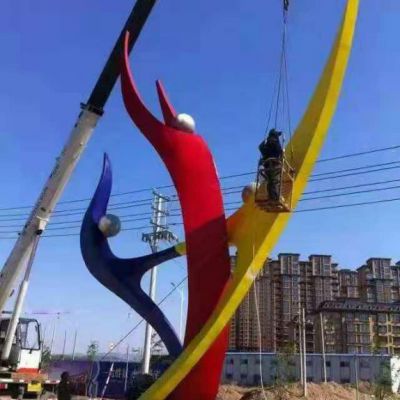 抽象人物街边不锈钢雕塑