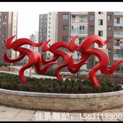 抽象人物小区不锈钢雕塑