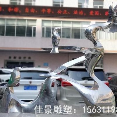 抽象人物户外不锈钢雕塑