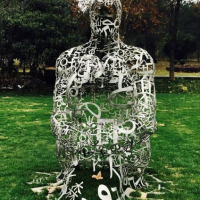 抽象人物公园不锈钢雕塑