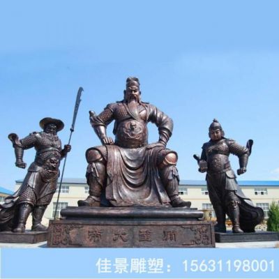 骑马关羽城市人物铜雕