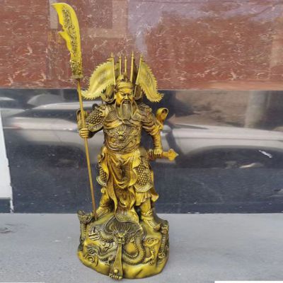 彩绘关羽广场人物铜雕