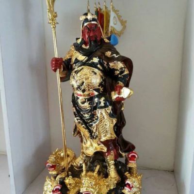 彩绘关羽广场人物铜雕