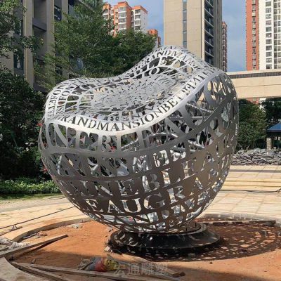 镂空标志别墅不锈钢雕塑