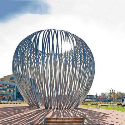 镂空标志小区不锈钢雕塑