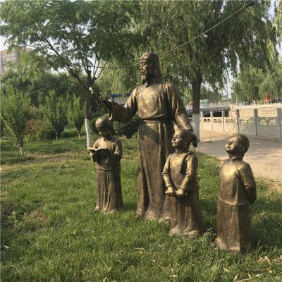 抽象景观古代人物铜雕