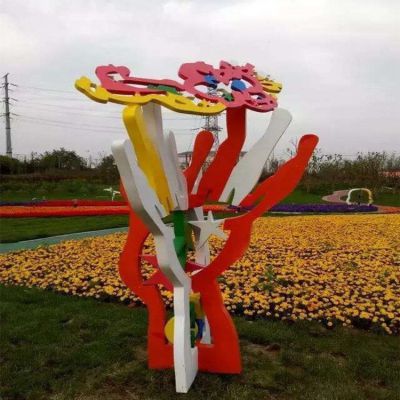 彩绘景观商场不锈钢雕塑