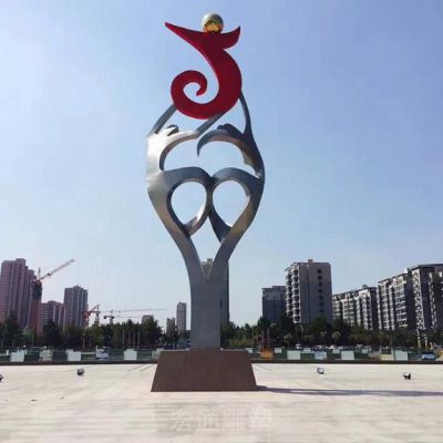 抽象标志广场不锈钢雕塑