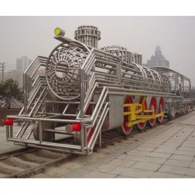 抽象标志火车不锈钢雕塑