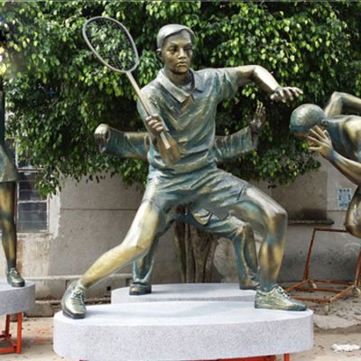 不锈钢羽毛球标志雕塑