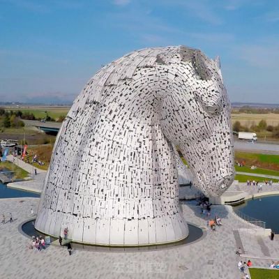 不锈钢马头校园景观雕塑