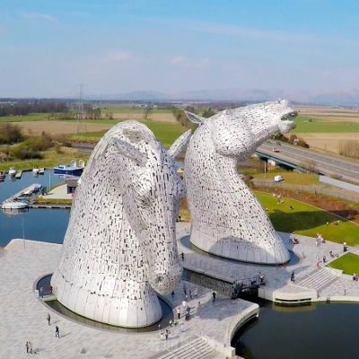 不锈钢半身马园林雕塑