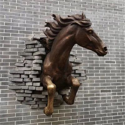 不锈钢半身马公园雕塑