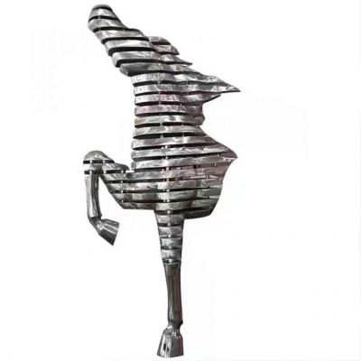 半身马动物不锈钢雕塑