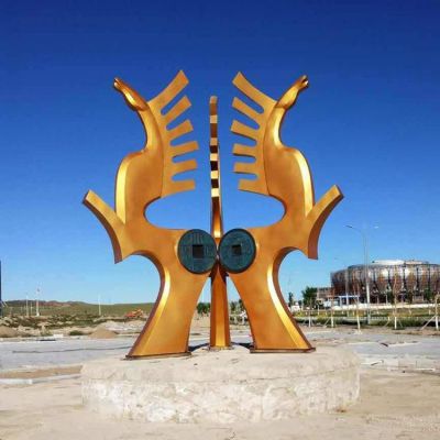 抽象半身马不锈钢景观雕塑