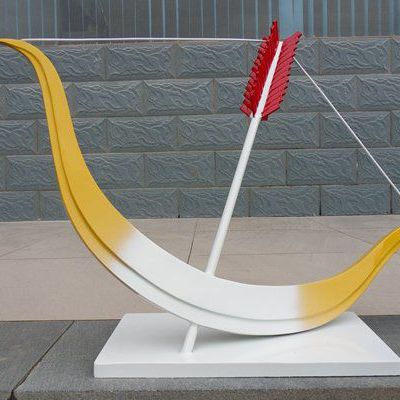 不锈钢彩绘弓箭景观雕塑