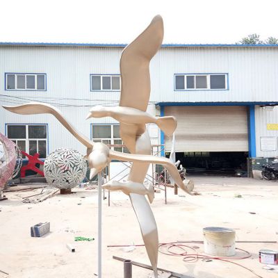 抽象小鸟动物不锈钢雕塑