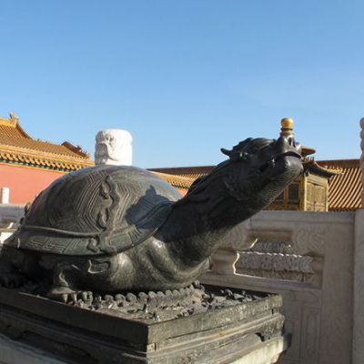 母子龙龟景观动物铜雕