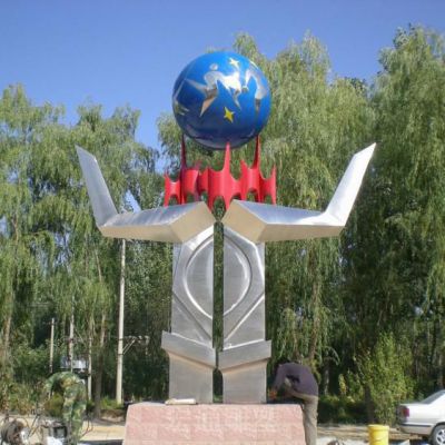 镜面标志不锈钢抽象雕塑