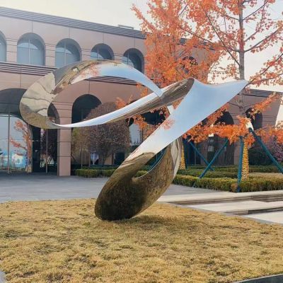 镜面飘带不锈钢景观雕塑
