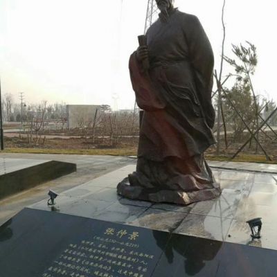 古代张仲景写字铜雕