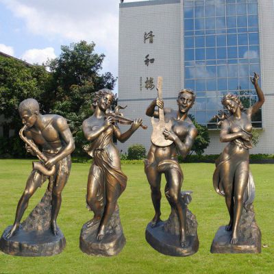 吹拉弹唱乐器商场铜雕
