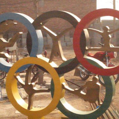 五环雕塑 不锈钢奥运标志雕塑