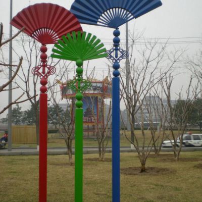 不锈钢抽象扇子标志雕塑