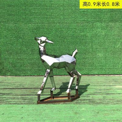 镜面鹿不锈钢广场雕塑