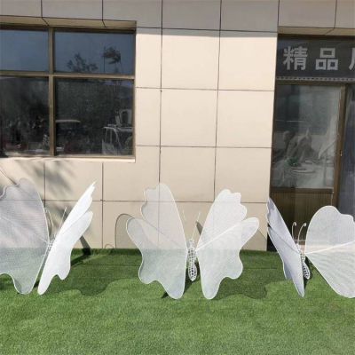 不锈钢动物蝴蝶景观雕塑