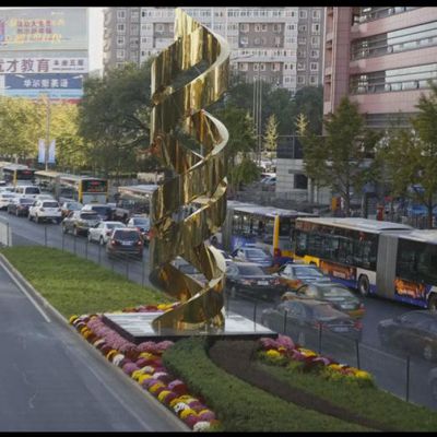 镂空螺旋景观不锈钢雕塑