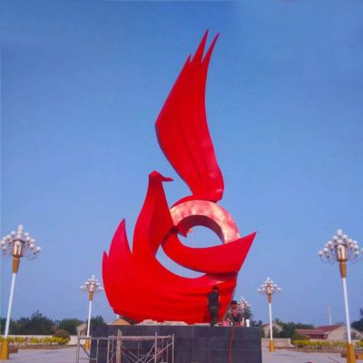 彩绘鸽子广场不锈钢雕塑