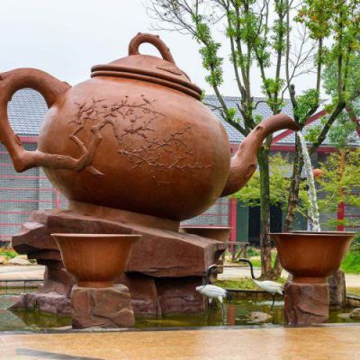 茶壶喷泉户外景观铜雕