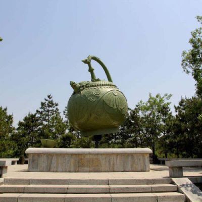 茶壶喷泉校园景观铜雕