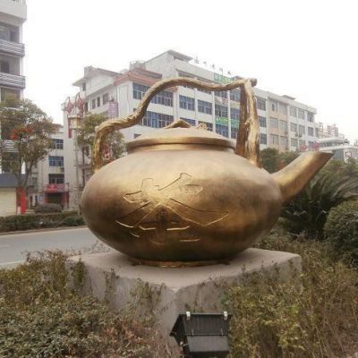 茶壶喷泉广场景观铜雕