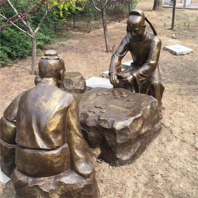 下象棋庭院景观铜雕
