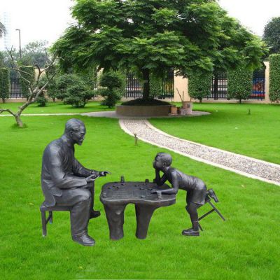下象棋园林景观铜雕