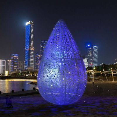 镂空水滴不锈钢景观雕塑