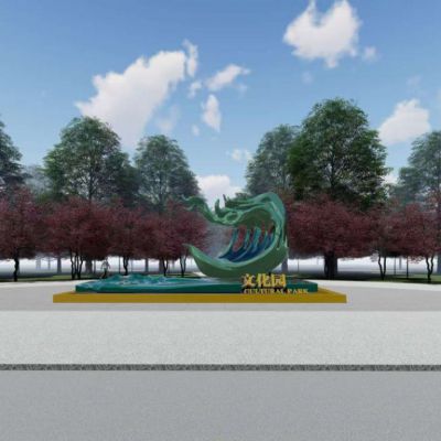电镀不锈钢浪花雕塑