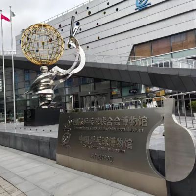 创意乒乓球雕塑 不锈钢景观雕塑厂家