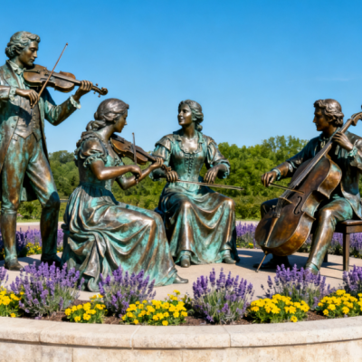  人物群雕 小提琴人物雕塑