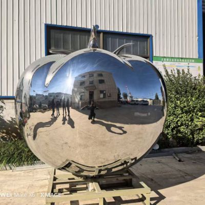 镜面不锈钢番茄雕塑