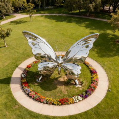 镜面不锈钢蝴蝶雕塑
